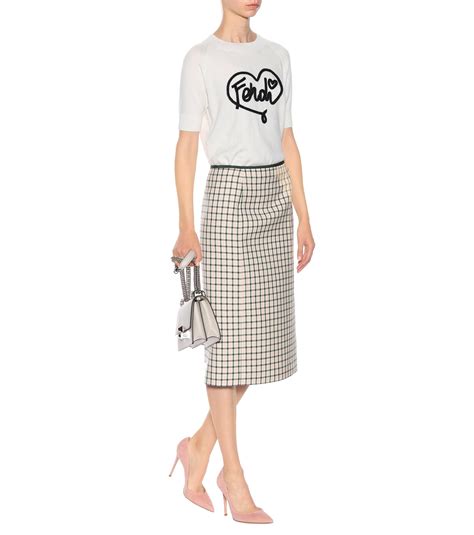 fendi skirt women's|fendi skirt with plaid blouse.